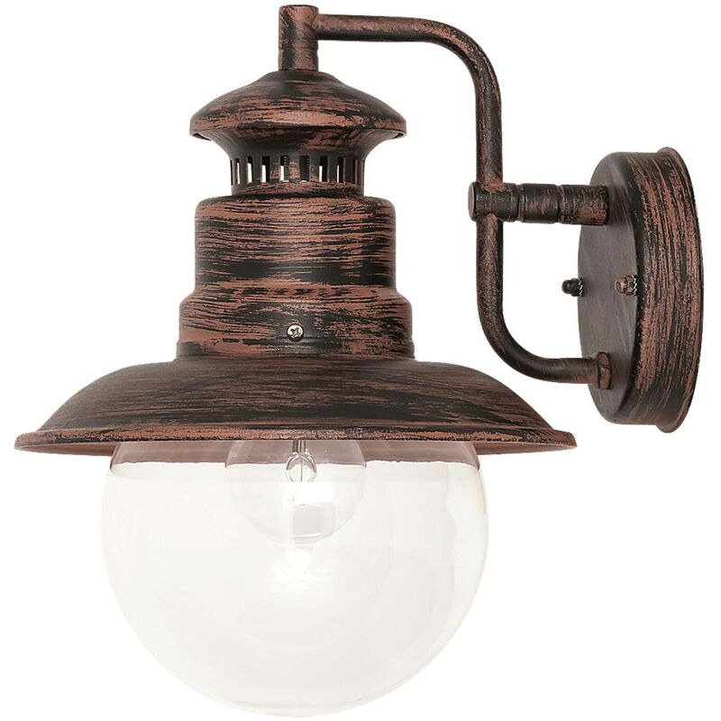 Image of Lampada da parete esterna della luce Odessa metallo plastica antikbraun l: 25 cm b: 21.5 cm h: 27cm IP44