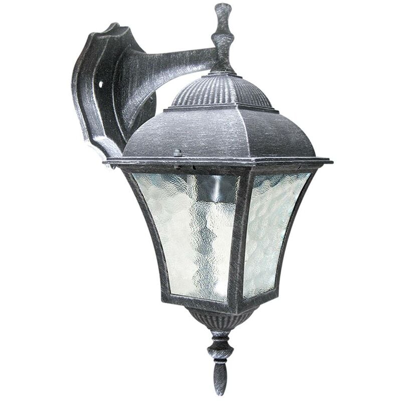 Image of Rabalux - lampada da parete esterna della luce Toscana argento vecchio vetro metallo Ø20,5cm l: 20 cm b: 14.5 cm h: 37cm IP43