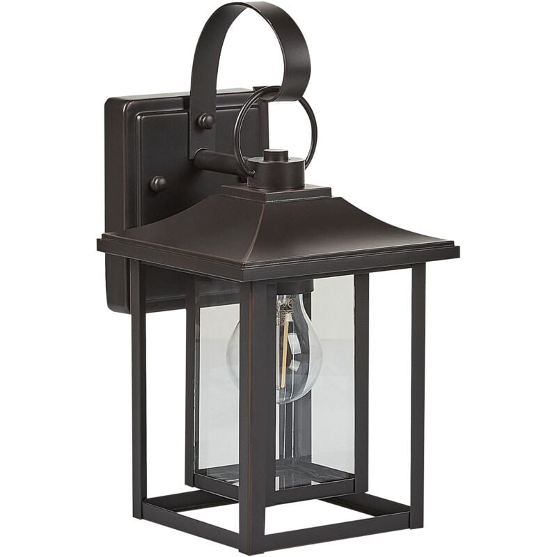 Image of Lampada da parete esterna in metallo nero e vetro 34 cm Mandorla