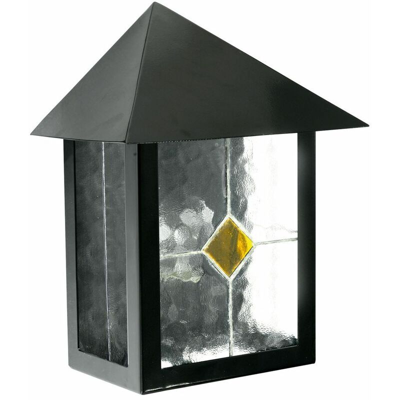 Image of Lampada da parete illuminazione esterna faretto vetro Tiffany decor lampada acciaio inox E27