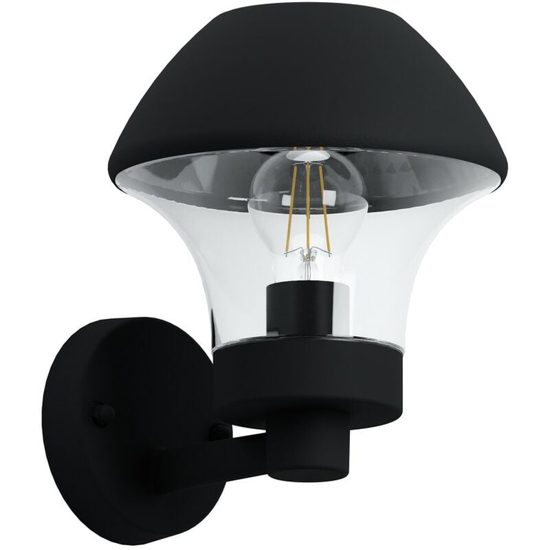 Image of Lampada da parete esterna Verlucca luce nera, nero l: h 21 centimetri: 26,5 centimetri d: 24,5 centimetri IP44