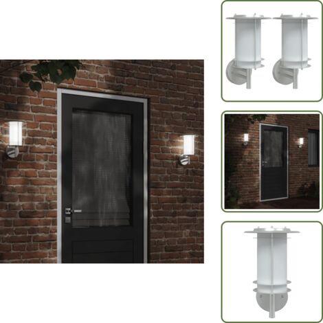 Lampada da parete esterna - vidaXL Applique da Esterno 2 pz Argento in Acciaio Inossidabile - Illuminazione esterna argento