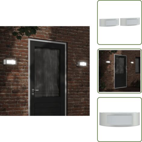 Lampada da parete esterna - vidaXL Applique da Esterno 2 pz Argento in Acciaio Inossidabile - Illuminazione esterna giardino