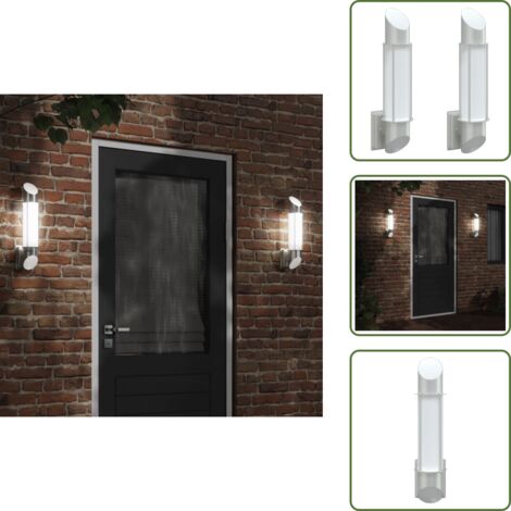 Lampada da parete esterna - vidaXL Applique da Esterno 2 pz Argento in Acciaio Inossidabile - Illuminazione esterna giardino