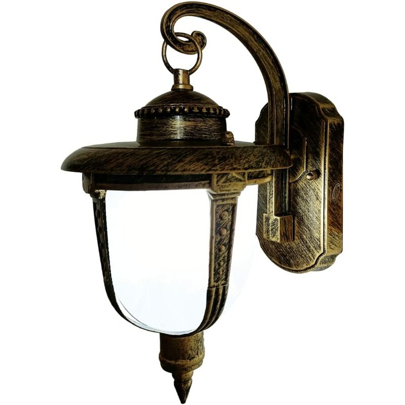Image of Maka - lampada lampione lanterna applique da muro vintage in ferro battuto - Rame Spazzolato