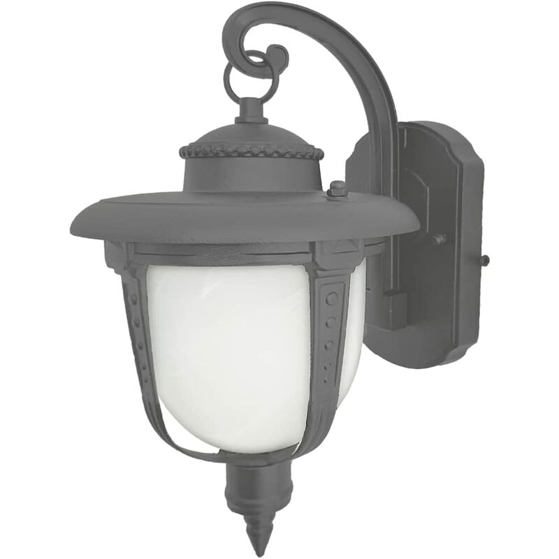 Image of Maka - lampada lampione lanterna applique da muro vintage in ferro battuto - Grigio