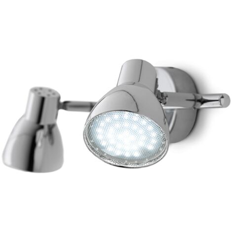 Lampada da parete faretto 32 cm LED 3W 3000K diffusori orientabili PUNTO a 2 luci