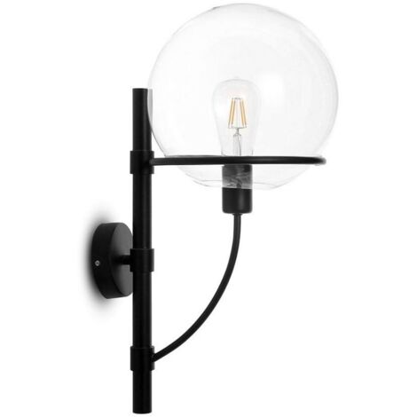 LAMPADA DA PARETE GLOBO VETRO TRASPARENTE 210MM