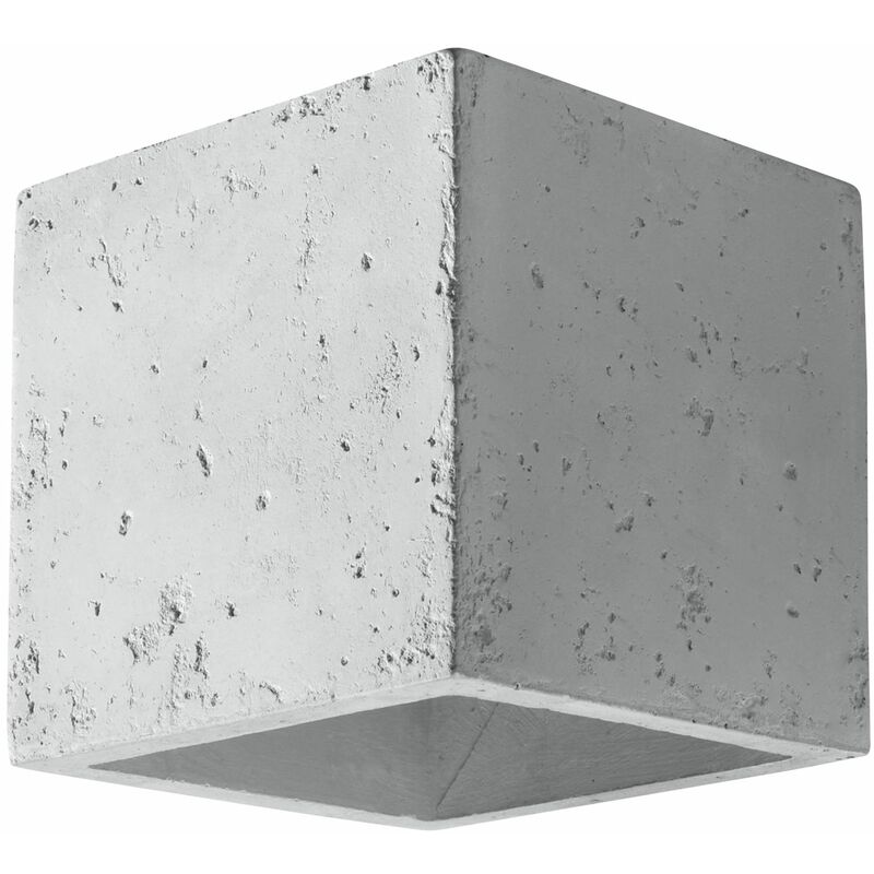 Image of Licht-erlebnisse - Lampada da parete per interni dal design moderno in cemento color grigio Applique dalla forma quadrata per corridoio salotto