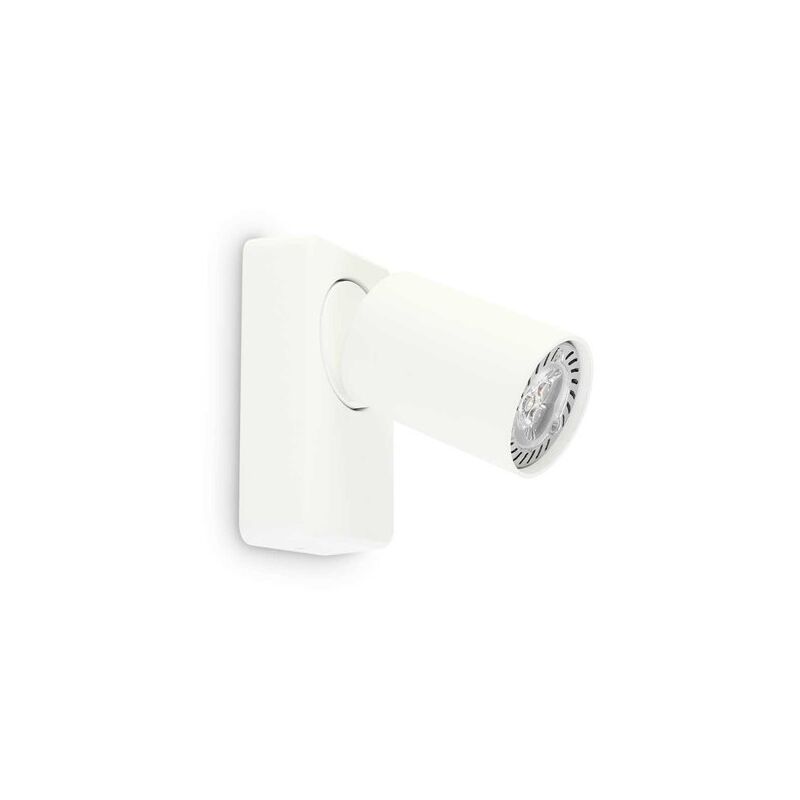 Ideal Lux - Applique Moderna Rudy Metallo Bianco 1 Luce 7W 3000K Luce Calda