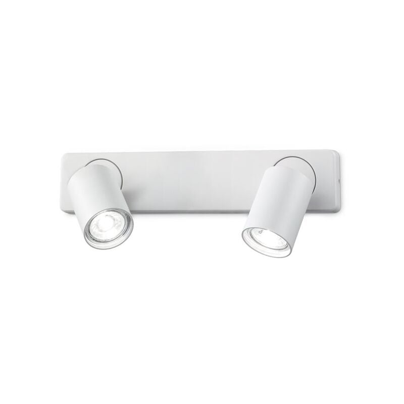 Applique Moderna Rudy Metallo Bianco 2 Luci 7W 3000K Luce Calda