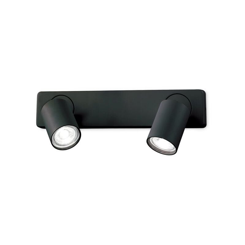 Applique Moderna Rudy Metallo Nero 2 Luci 7W 3000K Luce Calda