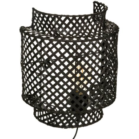LAMPADA DA PARETE IN BAMBÙ Liby nera DESIGN ASIATICO