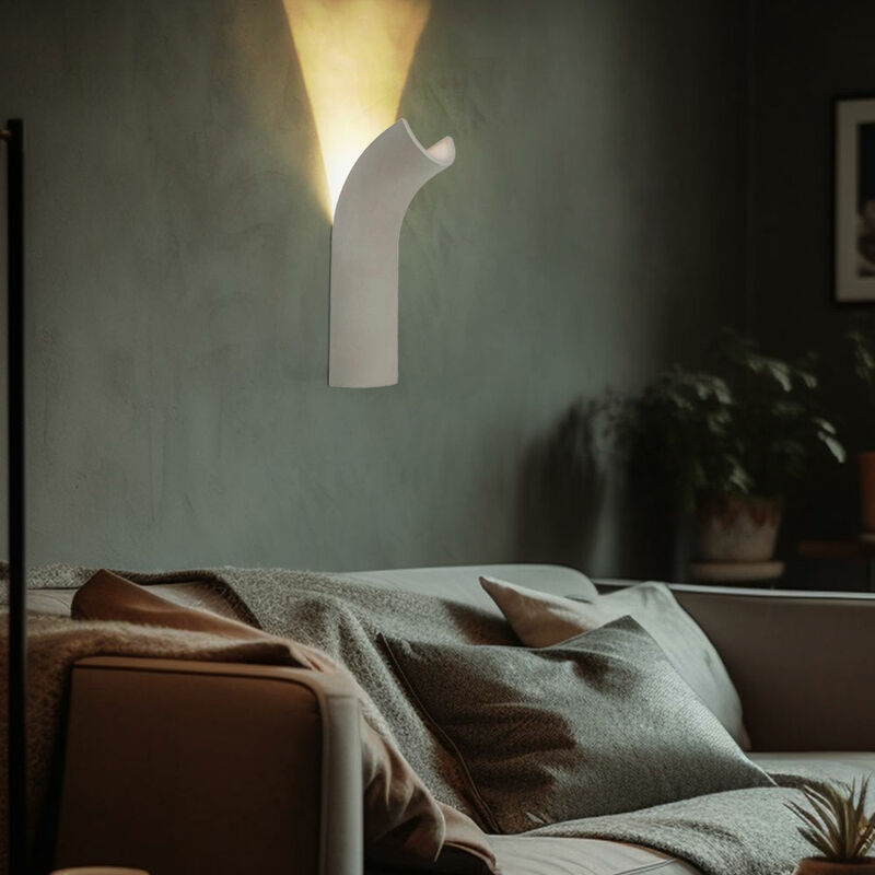 Image of Globo - Lampada da parete in cemento led Faretto da parete in cemento grigio Lampada da soggiorno da parete a led, illuminazione indiretta, 1x led
