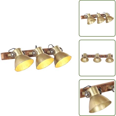 Lampada da parete in ferro - vidaXL Lampada da Parete Stile Industriale Ottone 65x25 cm E27 - Lampada da parete con paralume