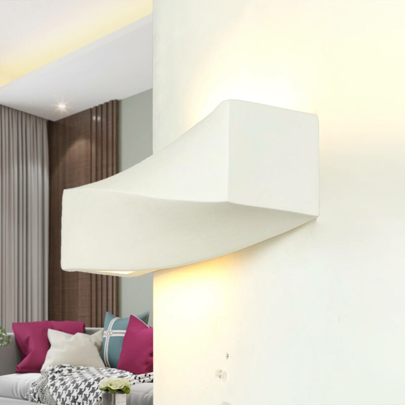 Image of Creativa Lampada da parete in gesso verniciabile bianco E27 Applique originale fai-da-te da dipingere taurus - Bianco