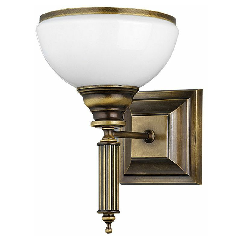Image of Licht-erlebnisse - Lampada da parete con braccio all'insù per interni in color ottone antico Applique dal design elegante per corridoio scale