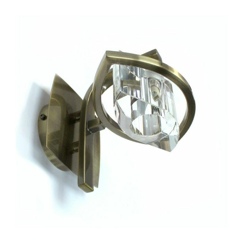 Image of Cristalrecord - Lampada da parete in ottone Schermo ovale in vetro ottico cr 43-701-40-006