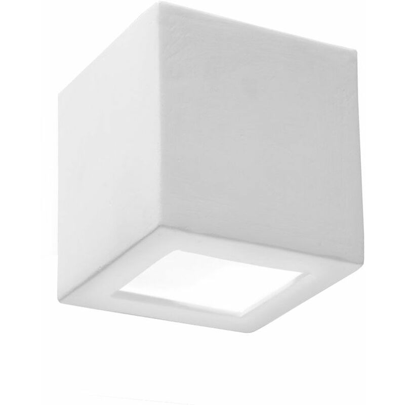 Image of Etc-shop - Lampada da parete in vetro per interni moderna Applique su e giù Lampada da parete in ceramica, bianco verniciabile, 1x E27, LxPxH