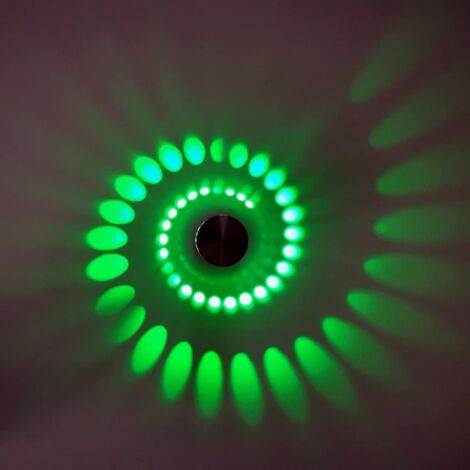 Lampada da Parete Interno LED 3W Moderna Alluminio Applique da Parete per Camera da Letto,Corridoio,Salotto - Luce Verde