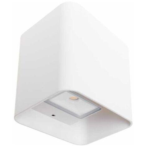 Lampada da parete ip54 2x4w led 650lm 6500k 95°l.11xan.9,5xal.11cm alluminio white