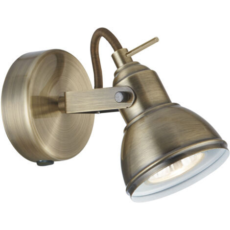 Lampada da parete Lampada da parete in ottone anticato Dimmerabile Spot Illuminazione mobile