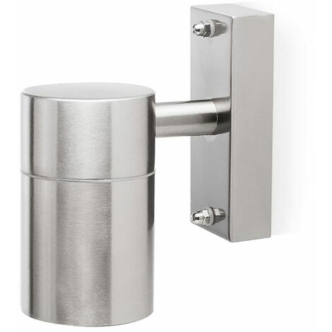 Lampada da parete lampada da parete lampada da esterno casa lampada da parete balcone, IP44 acciaio inossidabile resistente alle intemperie argento, 1x attacco GU10, LxLxA 6x11,7x10cm