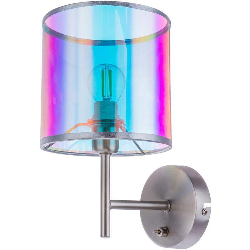 Image of Etc-shop - Lampada da parete lampada da parete lampada da ingresso lampada da soggiorno, interruttore, metallo plastica, nichel opaco multicolore,
