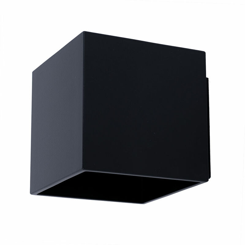 Image of Lampada da parete lampada da scala interna lampada da parete corridoio, effetto luce su e giù, design cubo, alluminio nero, 1x G9, l 10 cm
