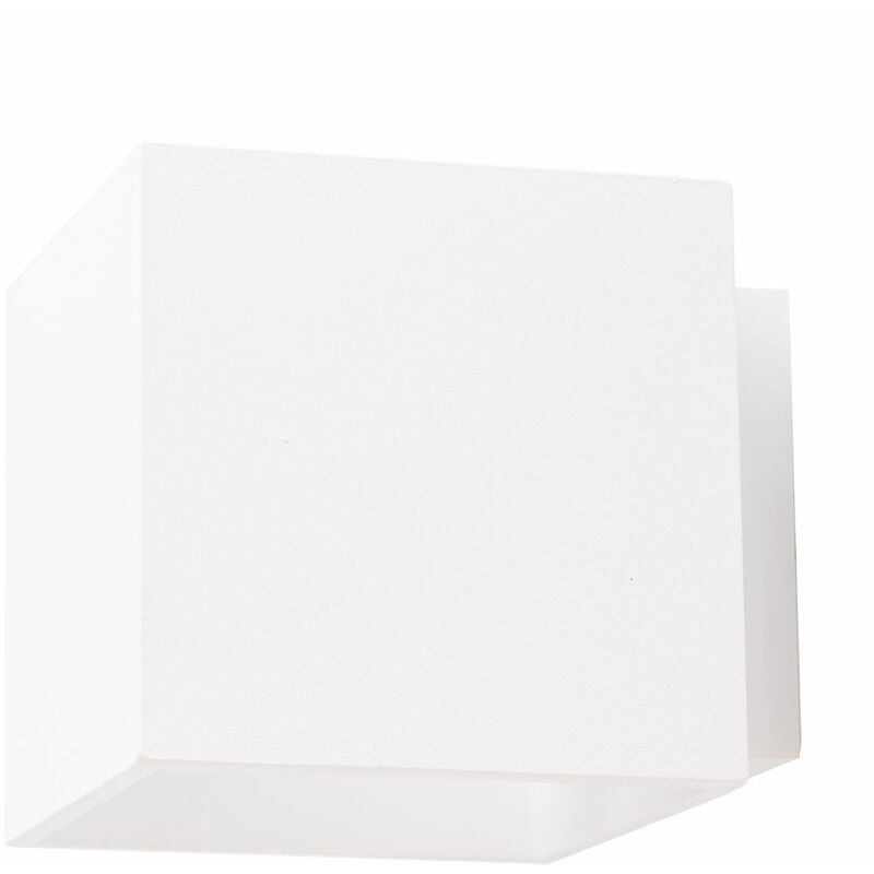 Image of Lampada da parete lampada da scala interna lampada da parete corridoio, effetto luce su e giù, forma cubo, alluminio bianco, 1x G9, l 10 cm, camera