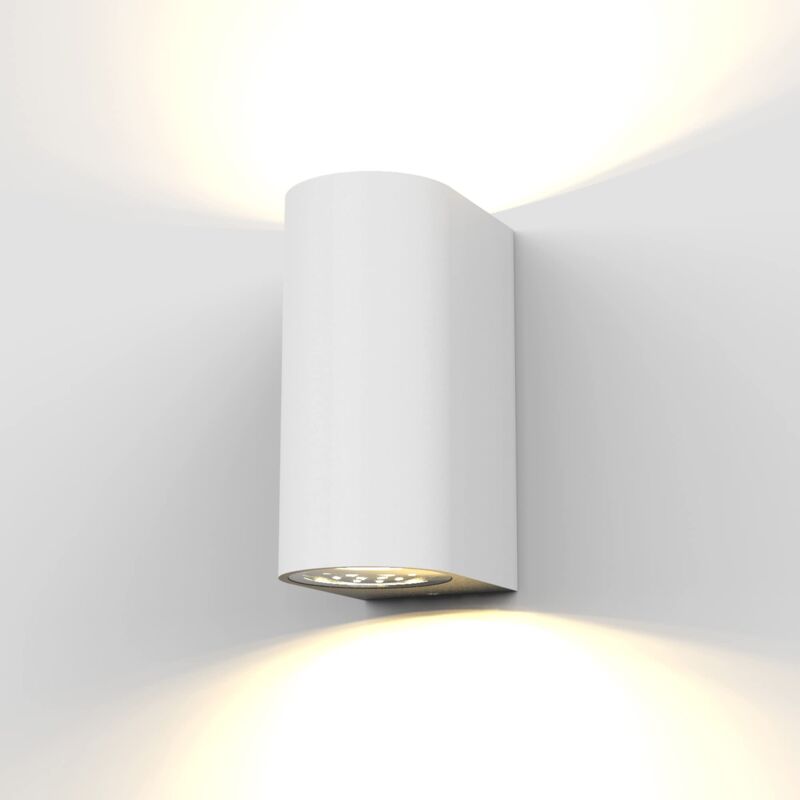 Image of Lampada da parete led, applique per esterni, include 2 lampadine GU10 da 5W, plafoniera da parete per interni, luce calda 3000K, 800Lm, lampada a