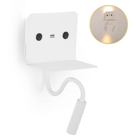 Lampada da parete LED da lettura "SLANGE" 3W + 6W, orientabile