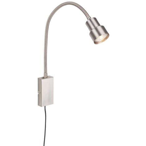 Lampada da parete LED Lampada da comodino GU10 Interruttore touch Braccio flessibile 3000K metallo Briloner