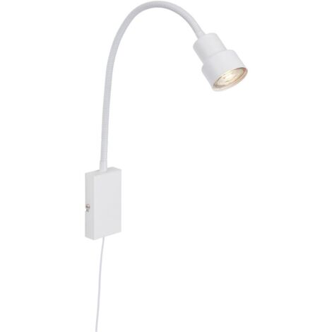 Lampada da parete LED Lampada da letto Funzione touch Braccio flessibile GU10 5W Bianca Briloner