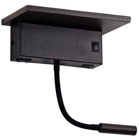 Lampada da parete LED Rob2 5W+3W USB e caricabatteria wireless