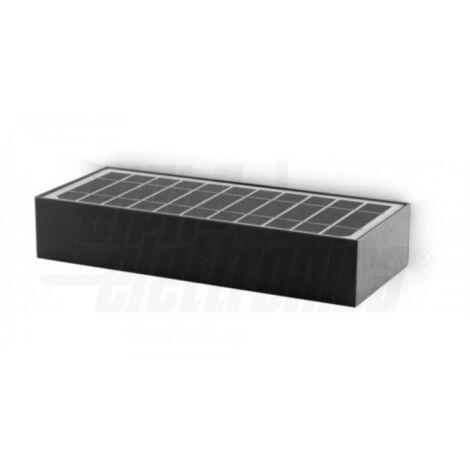 Lampada da parete led solare alpha elettronica bricketto 6w 3000k nero - jo462nww