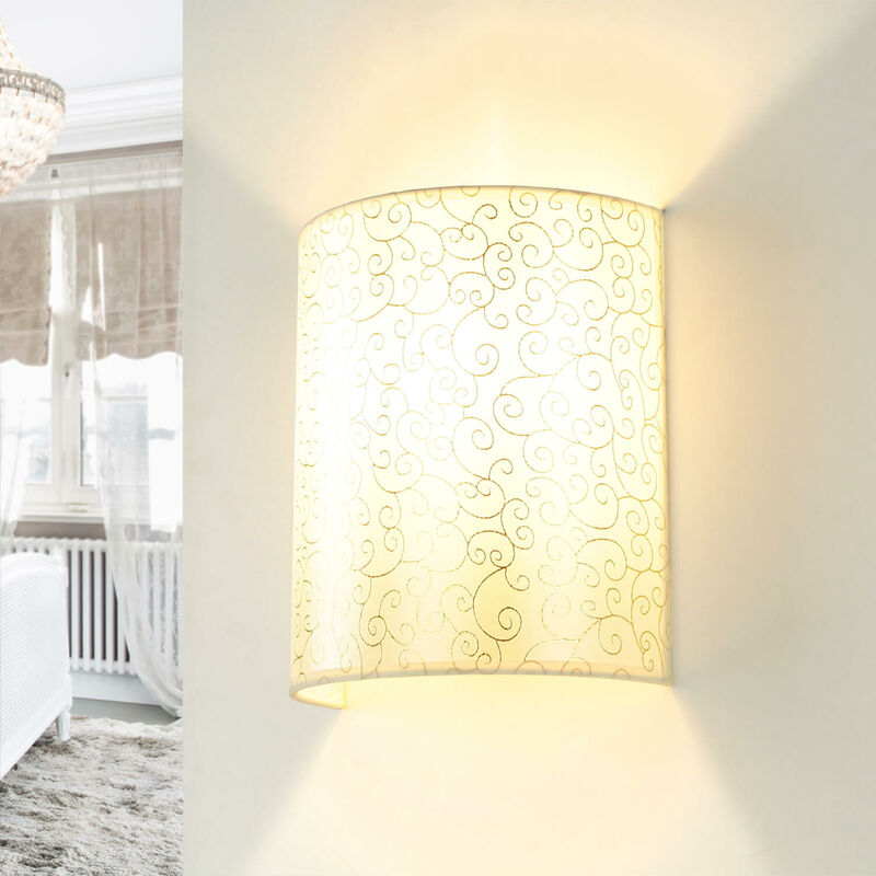 Image of Lampada da parete loft alice dal design loft in tessuto E27 persalotto corridoio - Grigio gesso