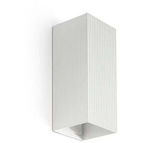Lampada da parete LUNE quadrata scanalata bianca 40565