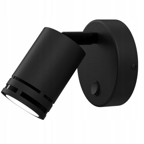 LAMPADA DA PARETE MOBILE NERA LED GU10 SPOT FARETTO INTERRUTTORE