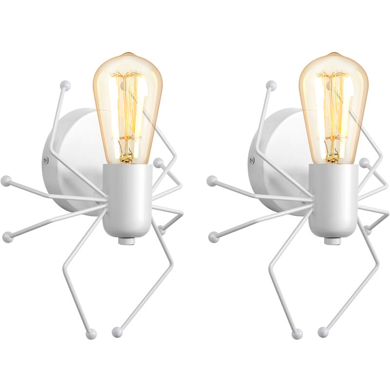 Image of Wottes - Lampada da Parete Modern Applique da Parete Creativa Lampada da Muro Interni Metallo 2 Pezzi Bianco