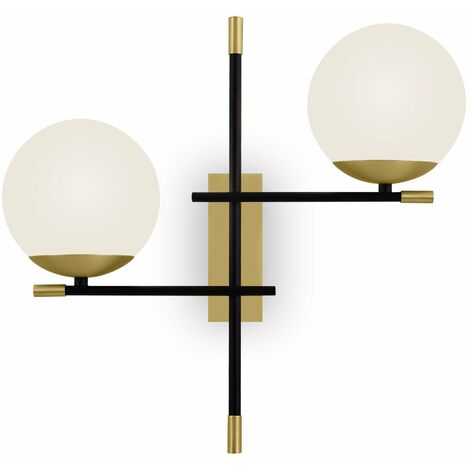 Lampada da parete Modern in Metallo e Vetro Nostalgia Opaco Oro