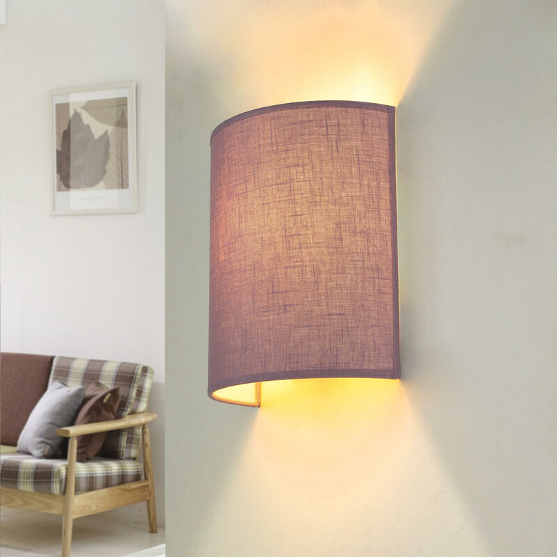 Image of Lampada da parete moderna alice con paralume in tessuto color lilla - Lilla/viola