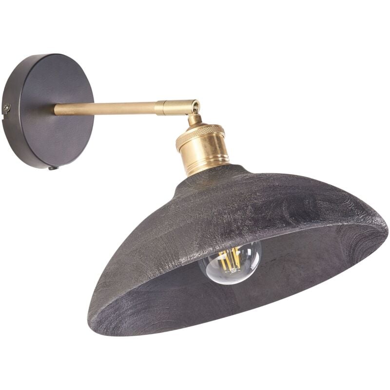 Image of Lampada da parete moderna con paralume a cono fatta a mano Soggiorno Camera da letto Nero Yerala