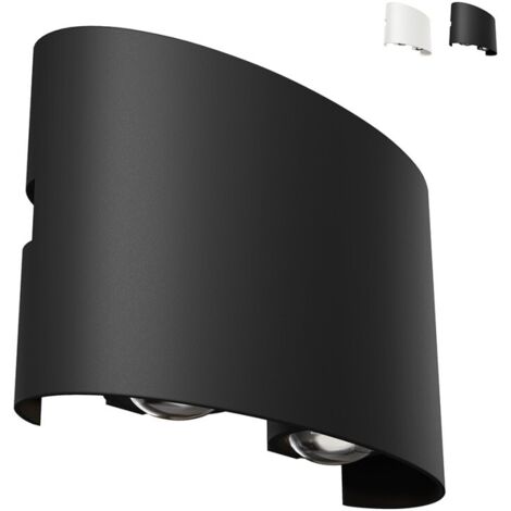 Lampada Da Parete Moderna Da Esterno Metallo Nero Luce Led 4W Ip54