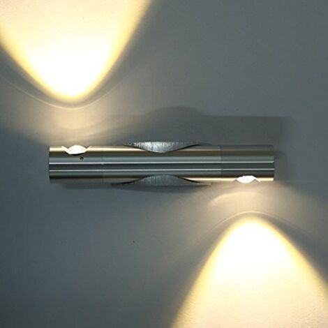 Lampada da Parete Moderna Interna LED 6W con Angolo di Emissione Regolabile in Alluminio Applique da Parete per Camera da Letto, Salotto (Luce Calda)