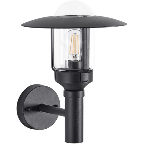 Lampada da parete moderna per esterni Lampada a stelo in metallo alluminio vetro nero opaco Tizu