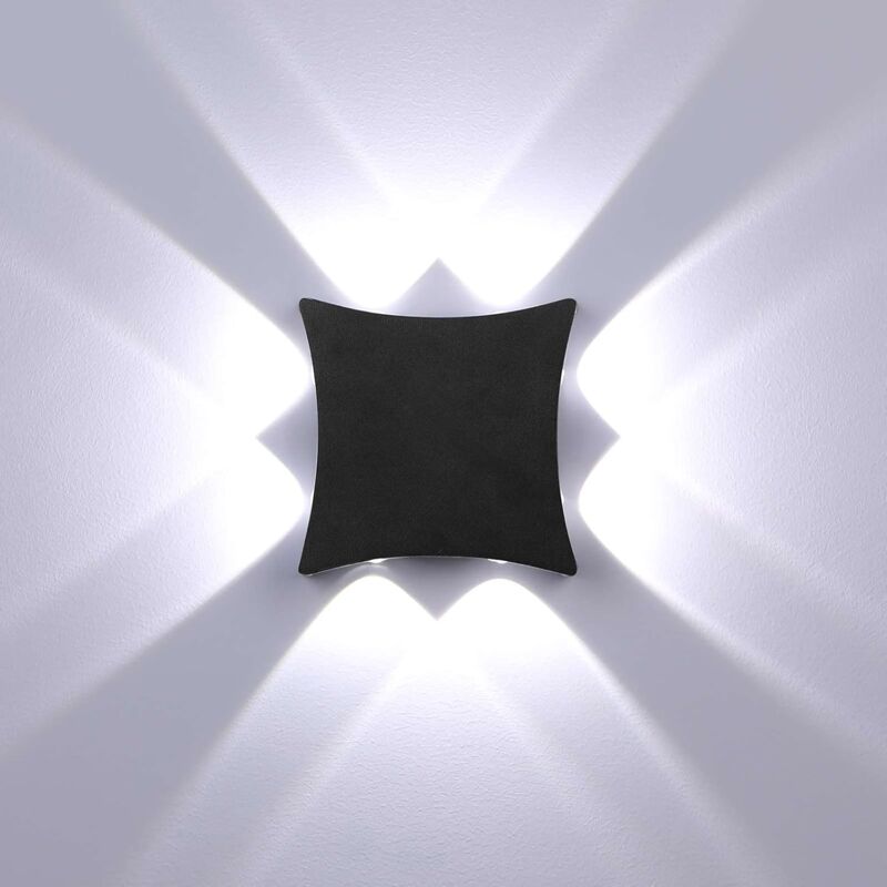 Image of Lampada da parete moderna per interni ed esterni a led cob da 8 w, illuminazione da parete in alluminio impermeabile IP65, luce bianca fredda 6000 k,