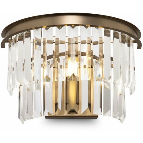 Lampada da parete Neoclassic in Metallo e Vetro Revero Ottone