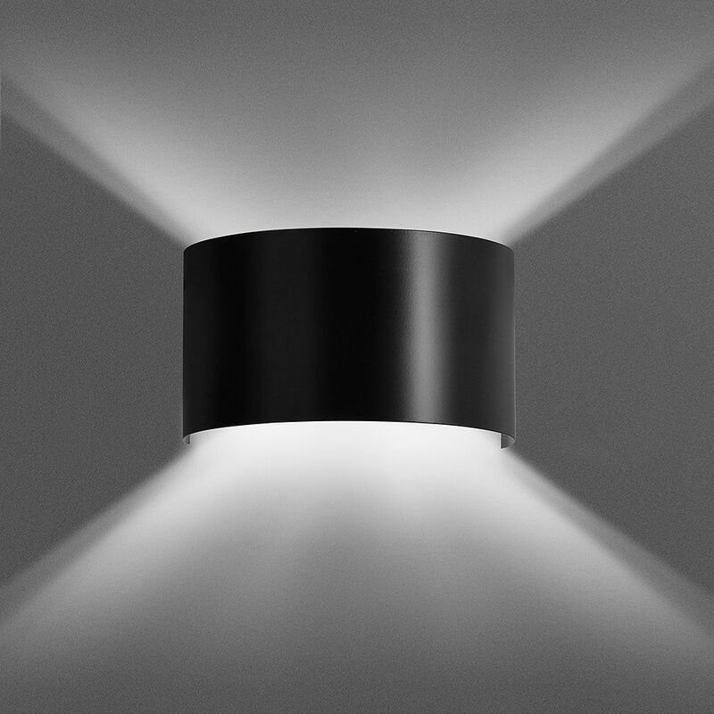 Image of Licht-erlebnisse - Lampada da parete per interni dal design moderno nero Up&Down Applique Illuminazione indiretta perfetta per Soggiorno Scale Scale