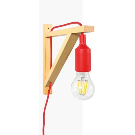 Lampada da parete nordica "YOJO" - Montatura in legno e lampada